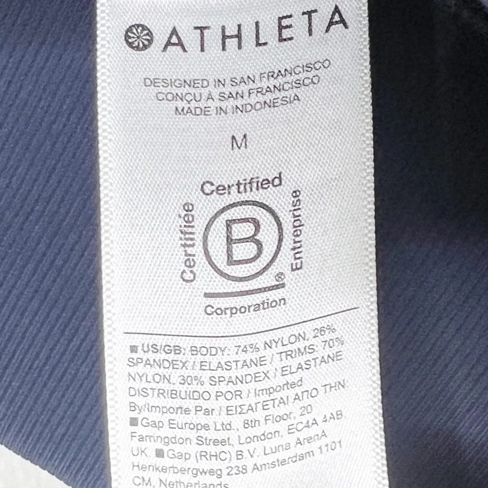 Athleta‎ Navy Blue High Rise Ribbed Waistband Jogger Pants Medium Activewear